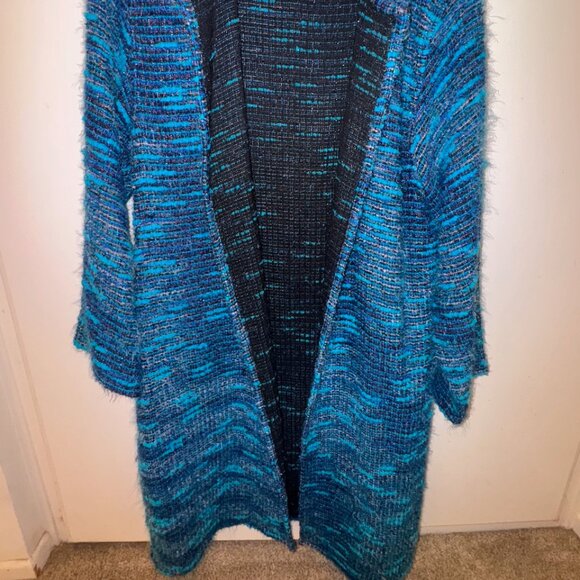 Chico's woven duster jacket Size 16/ Chico's size 3 - Picture 2 of 4